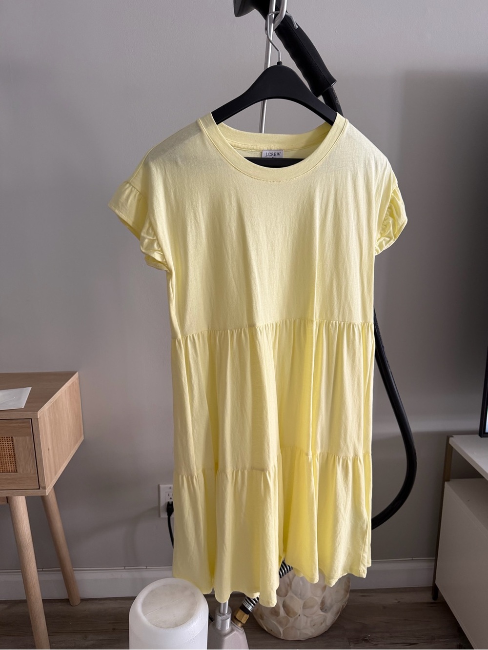J. Crew Soft Pale Yellow Short Sleeve Crewneck dress
